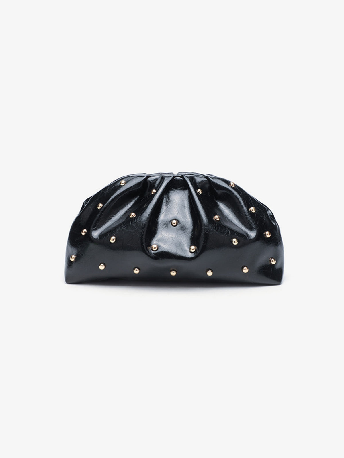 Studded Pleated Clutch Bag