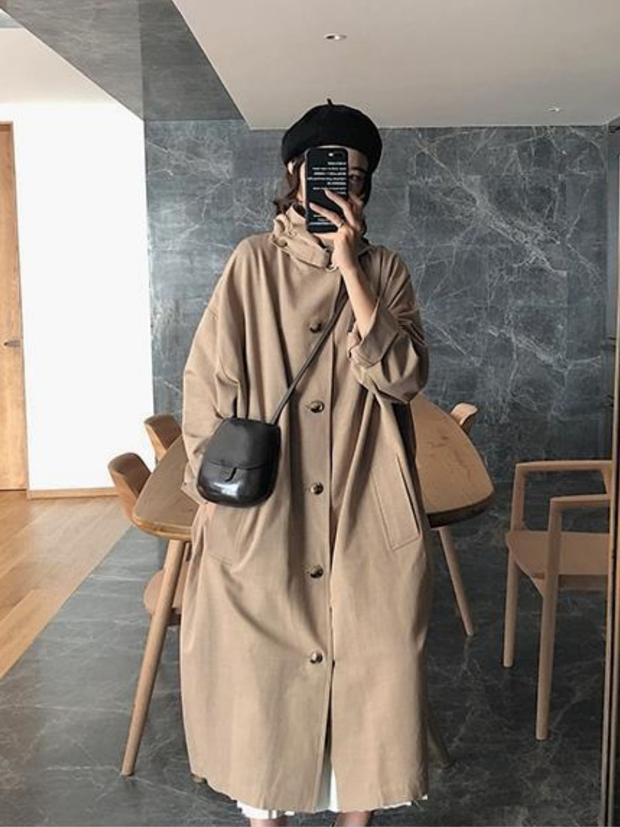 Buttons Loose Mid-length Trench Coats