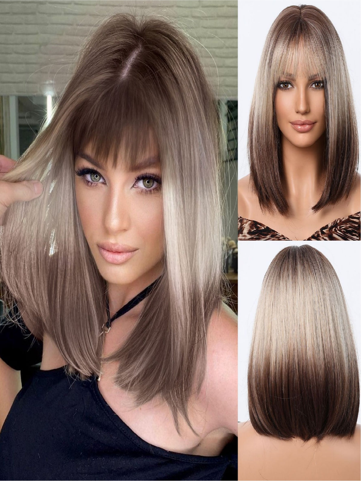 Gradient Color Synthetic Fiber Wig