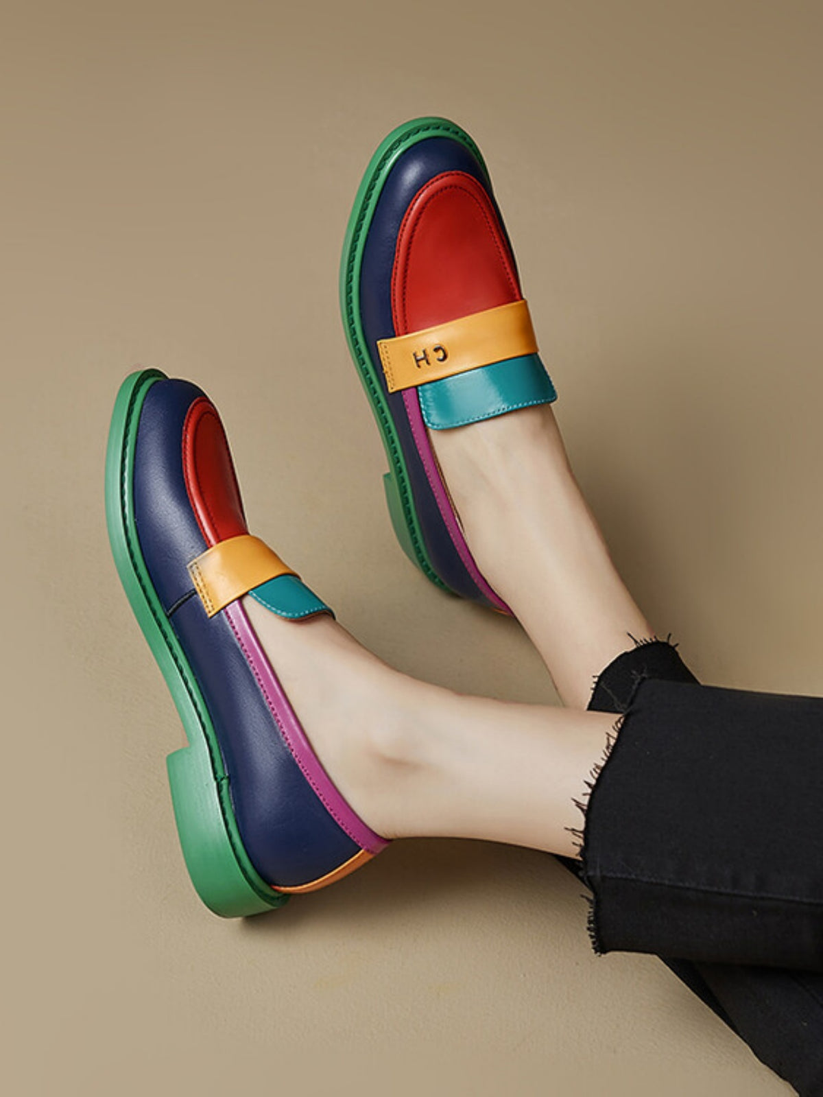 Colorful Patchwork Loafers