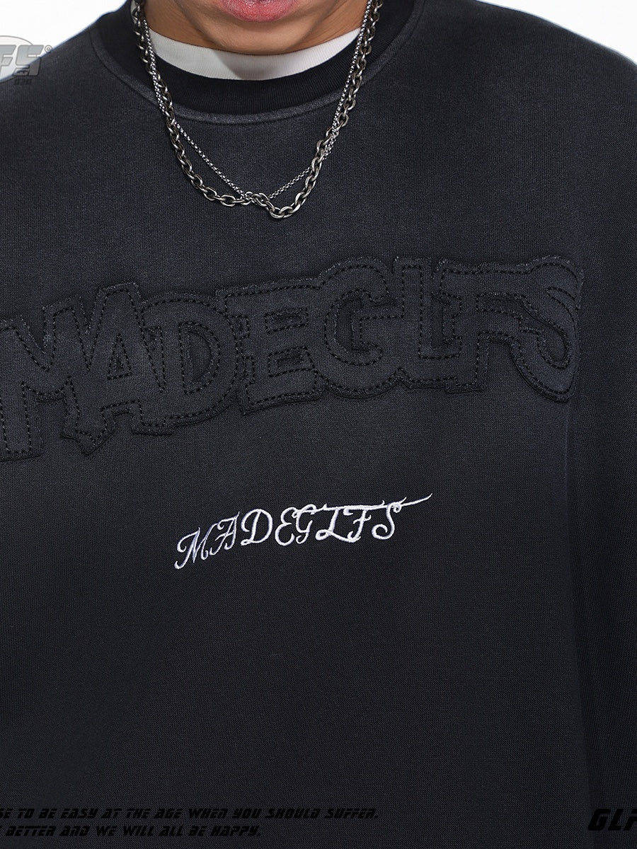 Embroidered Pattern Letter Sweatshirts