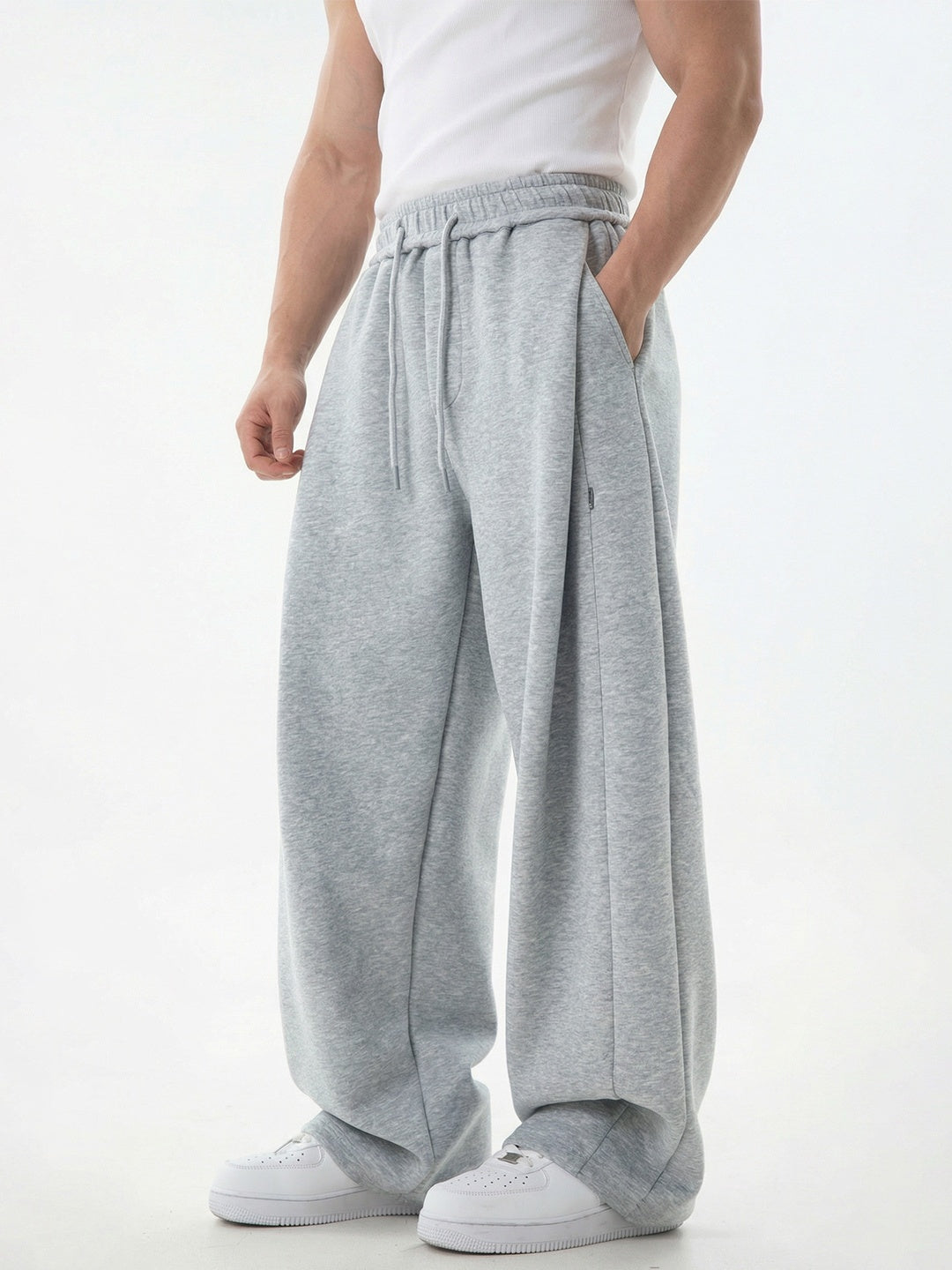 Segmentation Patchwork Drape Loose-fit Pants