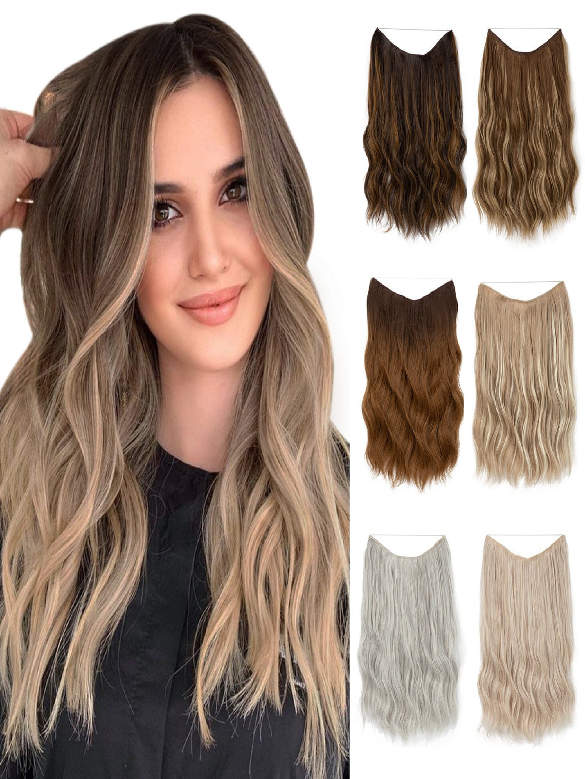 One-piece Hair Extension For Long, Wavy, Voluminous Hair