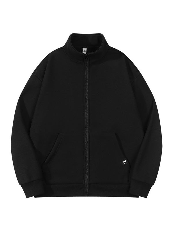 Dickes Fleece, warm haltend, Stehkragen, Reißverschlussjacken
