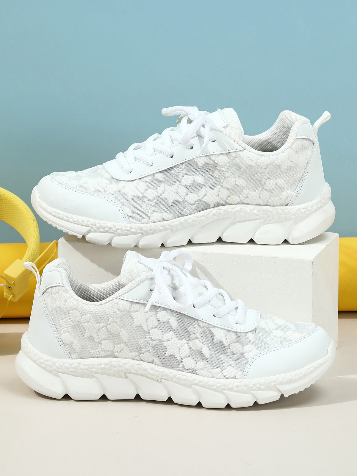 Floral Mesh Women's Casual Sneakers