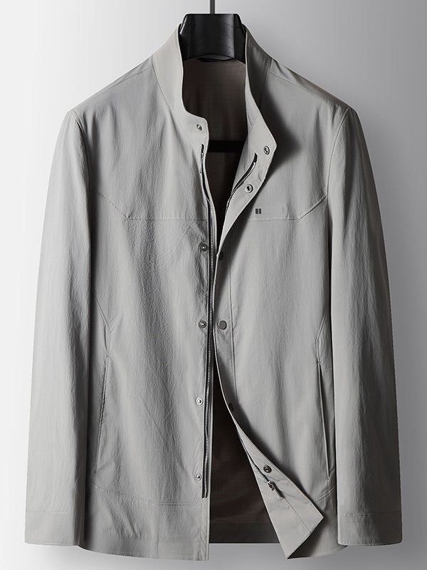 Business 4-Way Stretch Stand-Collar Zip-Up Lightweight Jacket