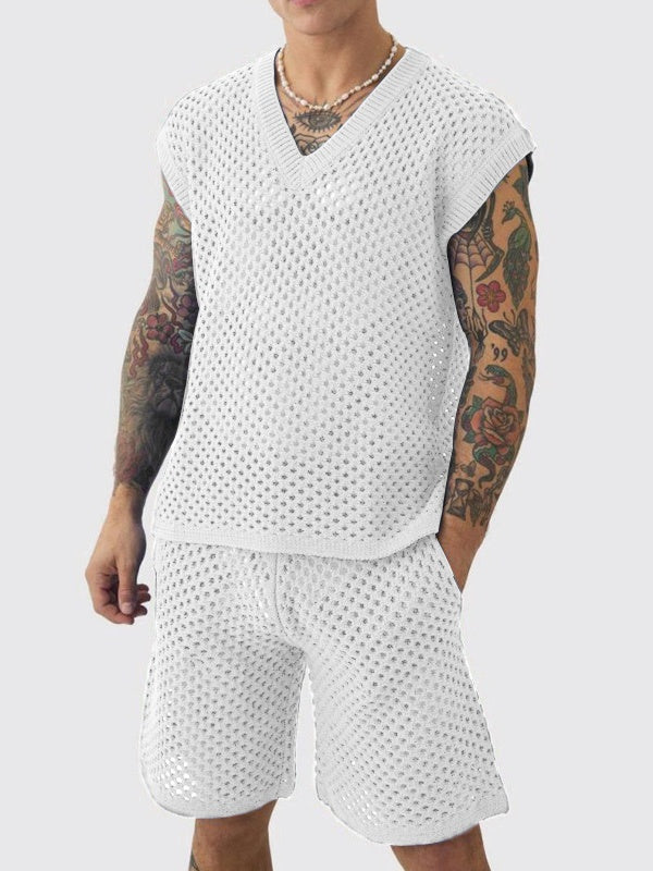 Leisure Hollow Out Vacation 2-piece Sets Set