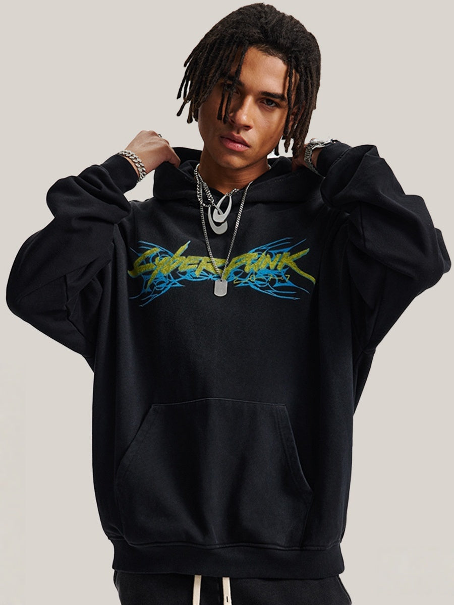 Figure Cyberpunk Printed Destroy Hoodies