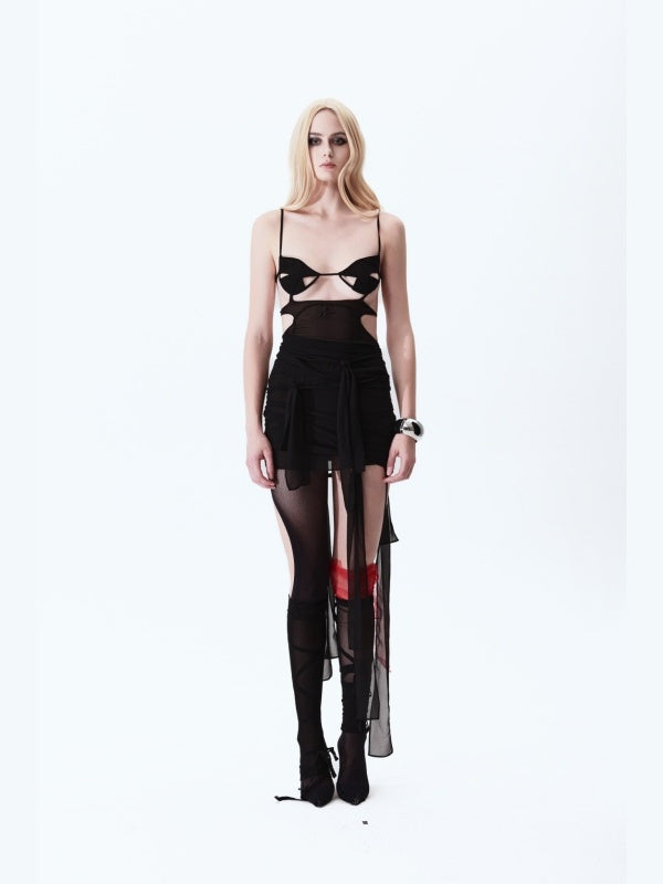 Deconstruction Bra Irregular Strappy Dress