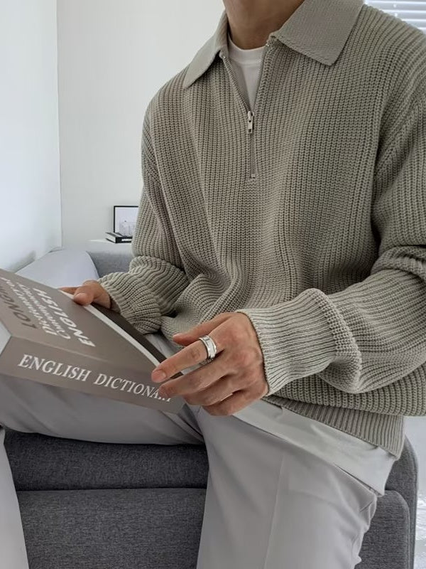 Liber Autumn Men's Solid Color Sweaters