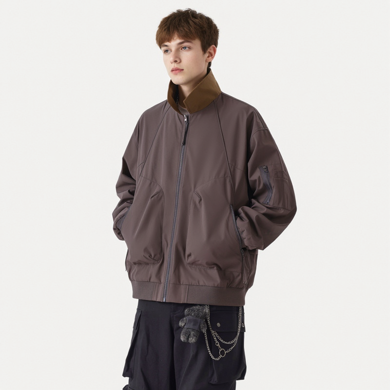 Loose Fashion Leisure Simplicity All-match Contrasting Colors Jackets