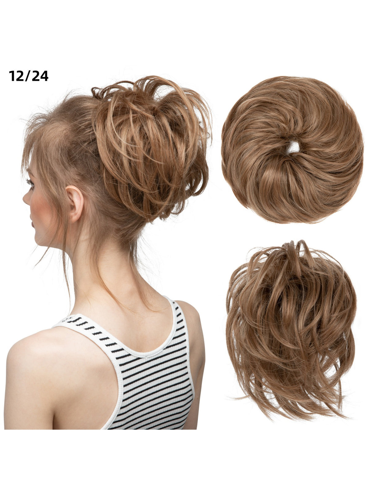 Fluffy Long Beard Curly Hair Updo Wig