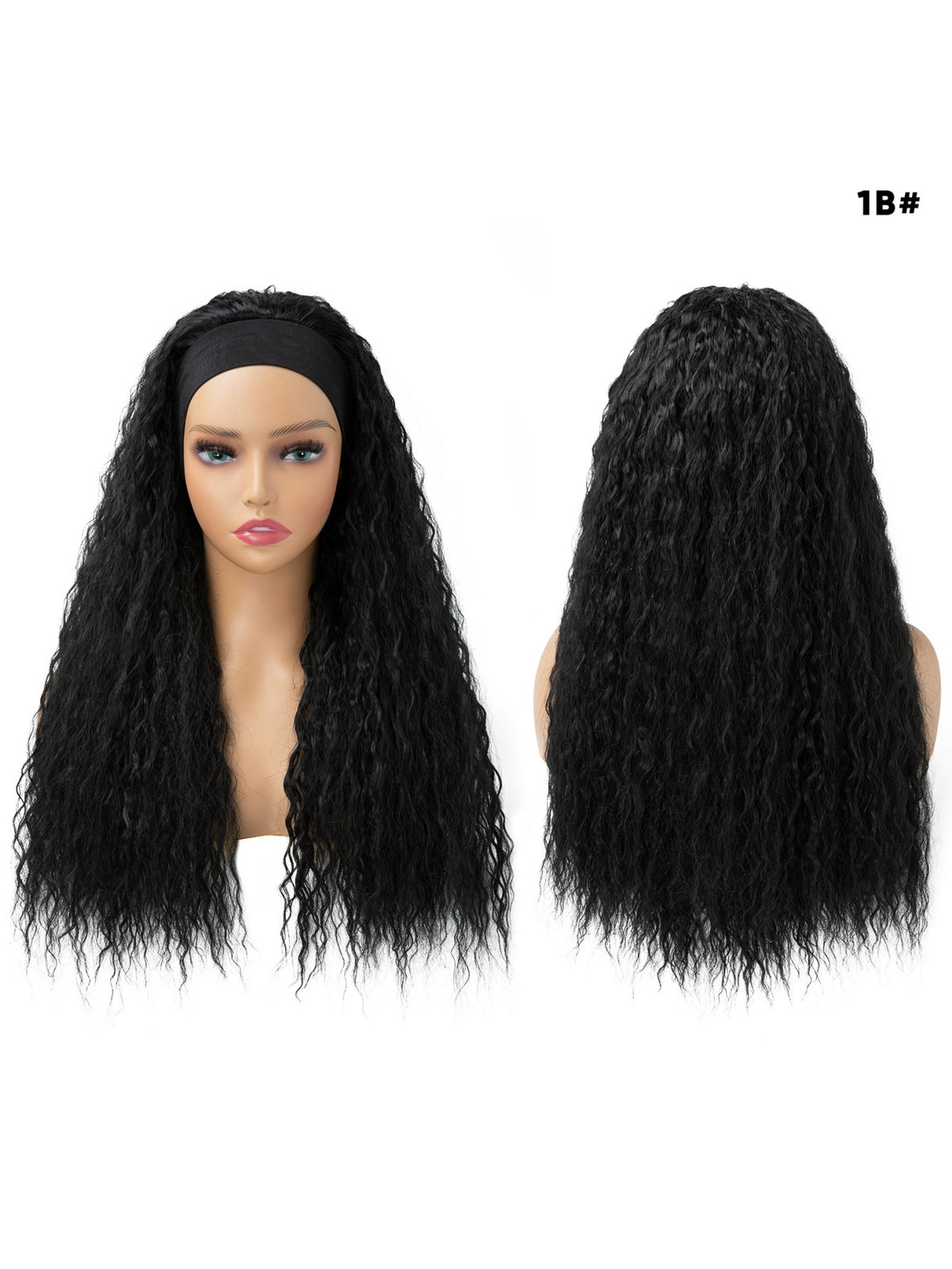 Long Curly Wool Hair With Half-head Wig Made Of Synthetic Fibers