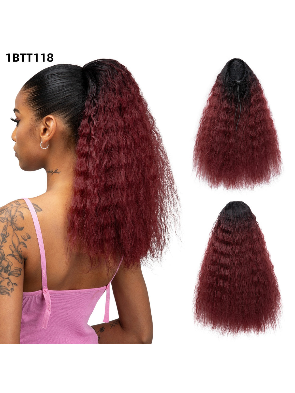 Small Curly Ponytail Synthetic Fiber Drawstring Braid High-temperature Silk Wig