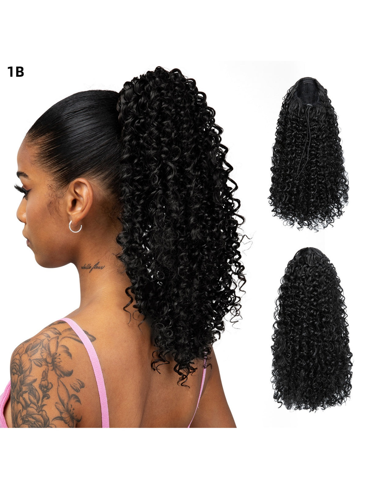 Small Curly Ponytail Synthetic Fiber Drawstring Braid High-temperature Silk Wig