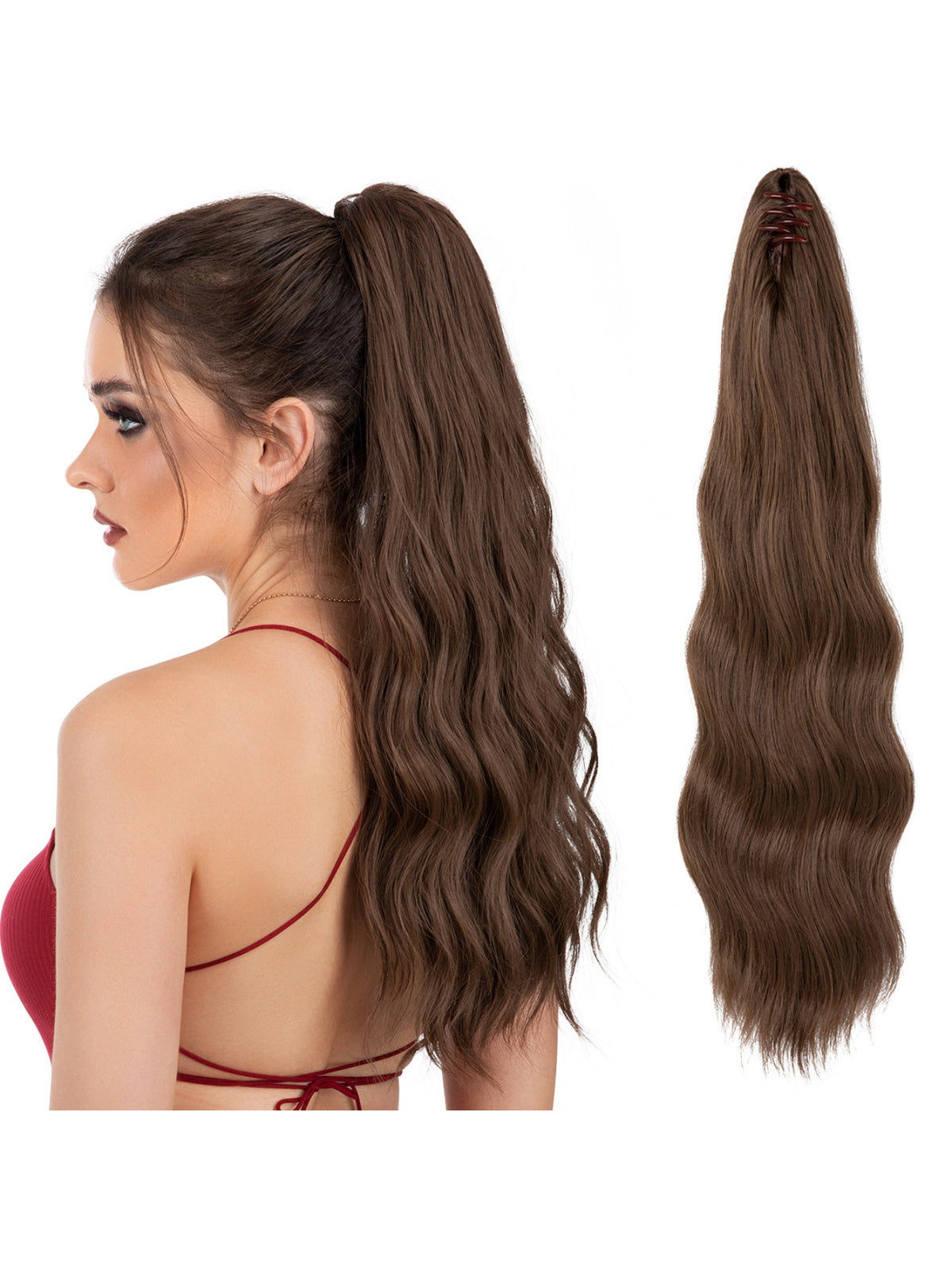 Big Wavy Ponytail Hair Extension Wig