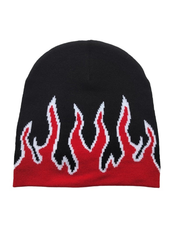 Flame Jacquard Hip Hop Windproof Beanies