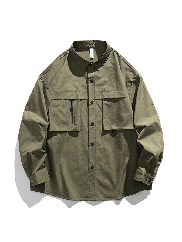 Water Proof Tooling Loose Lapel Long-sleeved Shirt