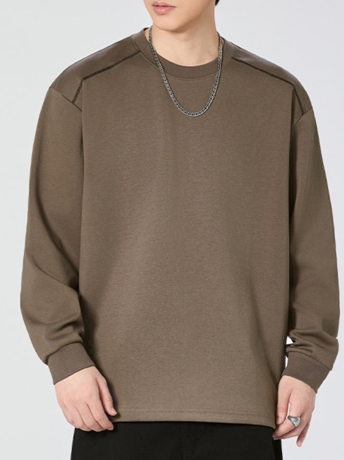 Crew Neck Loose-fit Sweatshirts&Hoodies