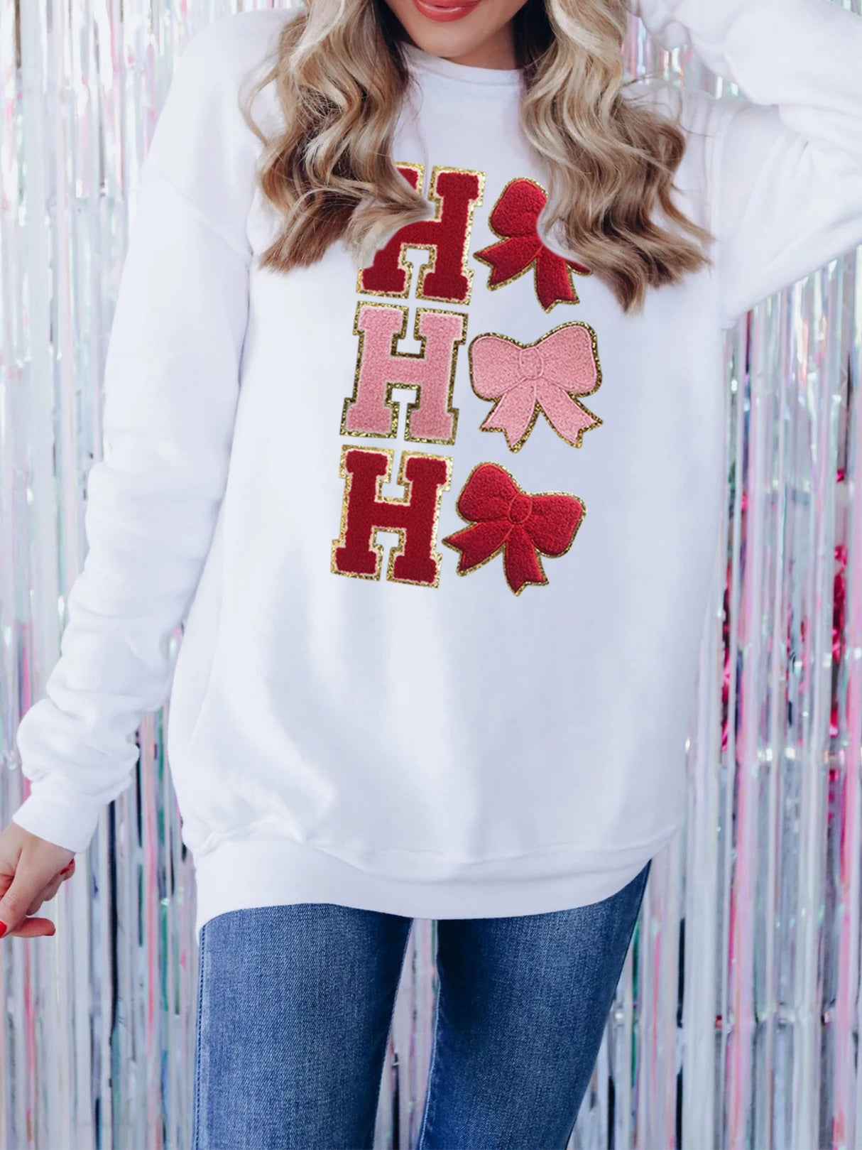 Christmas Letter Sequins And Glitter Sweatshirts&Hoodies