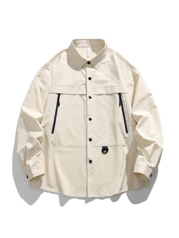 Plaid Tooling Loose Cityboy Long-sleeved Shirt