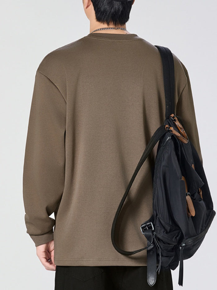 Crew Neck Loose-fit Sweatshirts&Hoodies