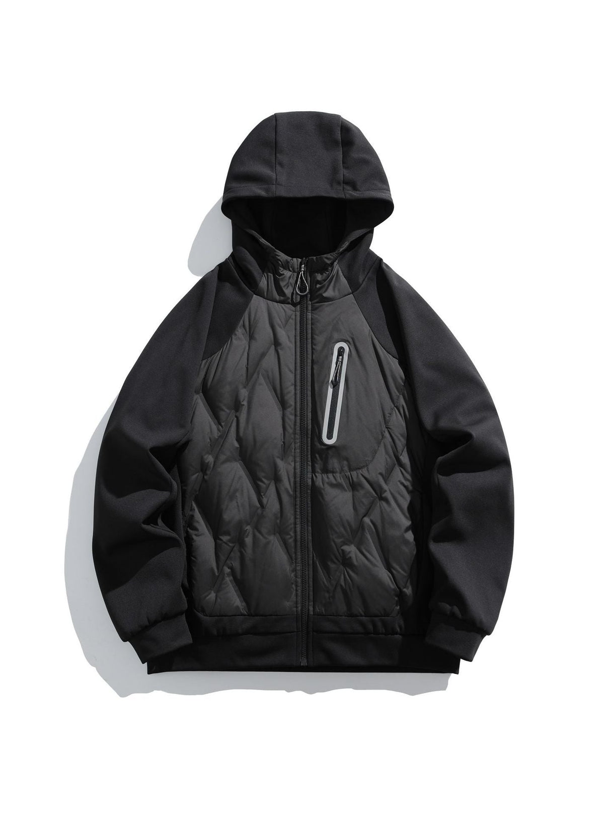 Lightweight Splicing Keep Warm Windproof Hooded Down Coat