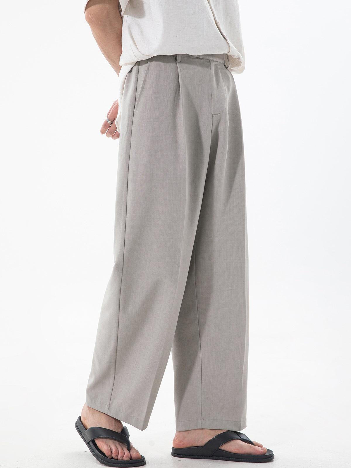 Gathering Old Money Style Nine Points Dress Pants Pants