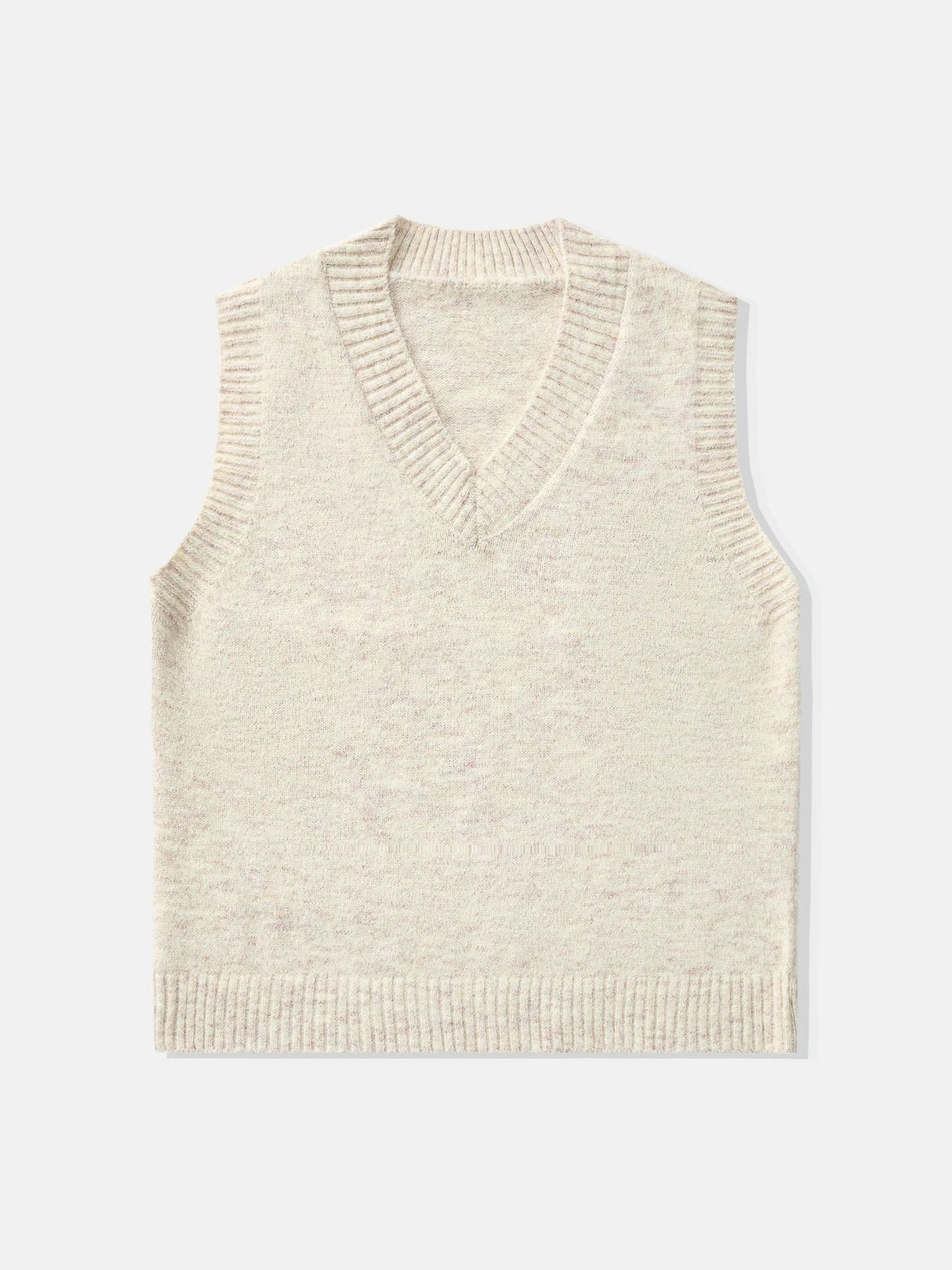 Wool Blend V-neck Loose-fit Knitted Vest