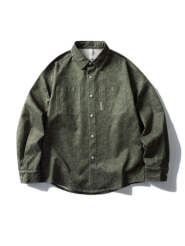 Vintage Distressed Tie-dye Design Loose Long-sleeved Shirt