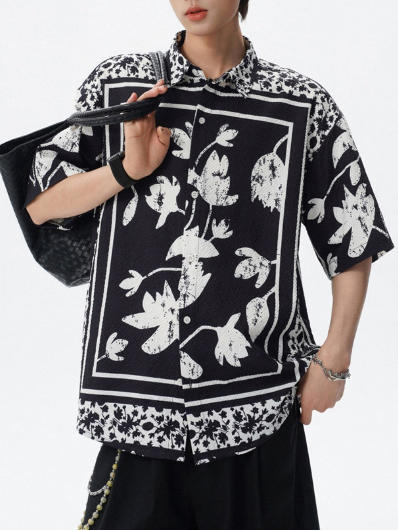 Printed Leisure Loose-fit Beach Shirts