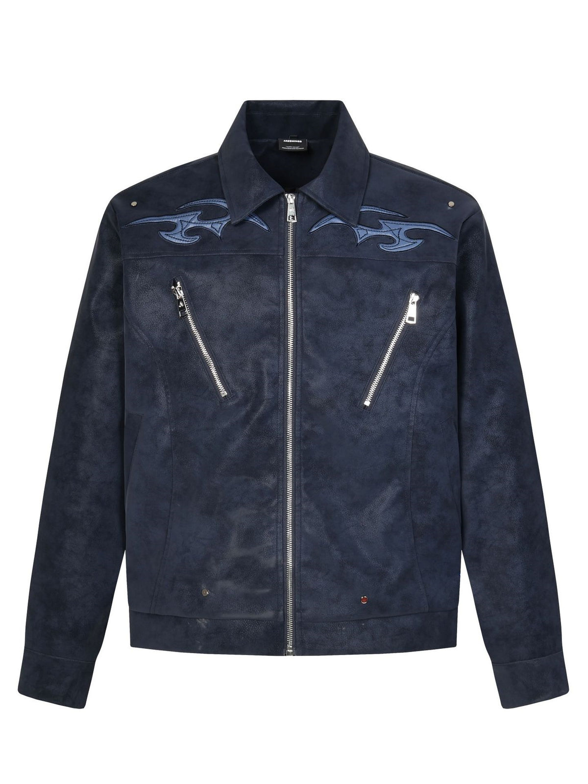 Pu Lightning Embroidery Water Proof Loose-fit Jackets