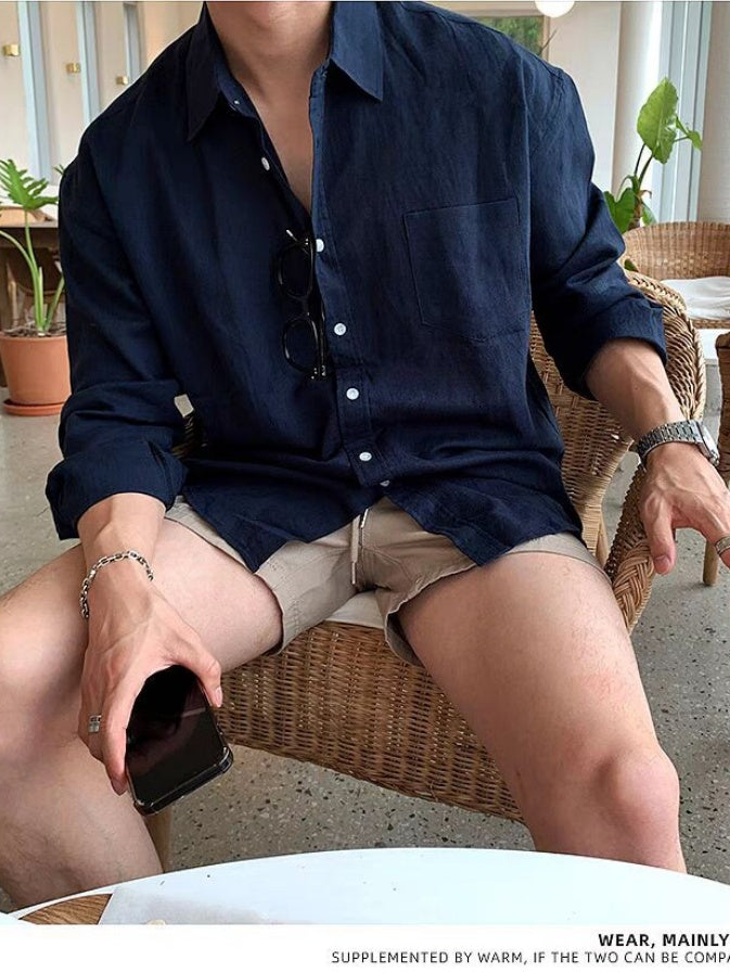 Breathable Flax Loose-fit Sunscreen Shirts