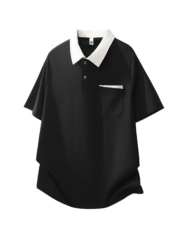 Color-blocked Leisure Polo Shirt