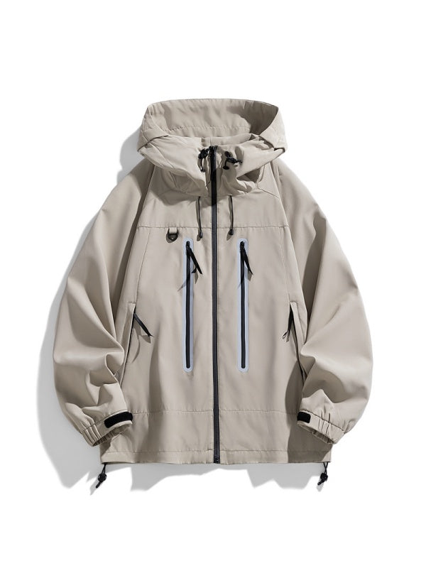 Outdoor Reflective On Foot Camping Mountain Climbing Hooded Windproof Jacket