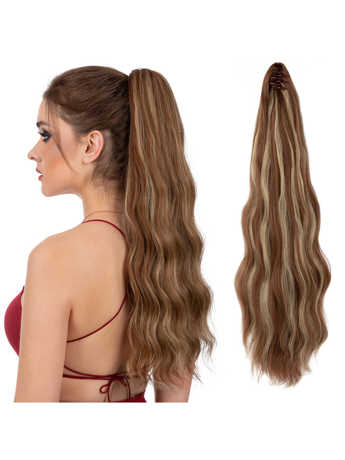 Big Wavy Ponytail Hair Extension Wig