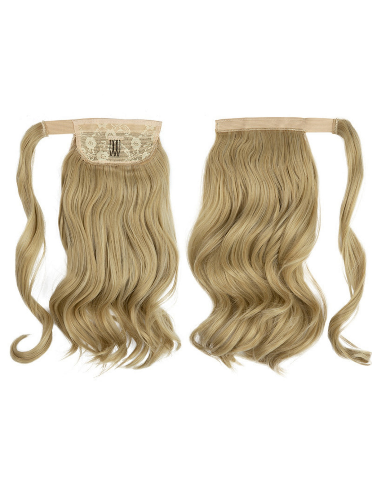 Long, Wavy, Natural Curl Wig With Wrap-around Design