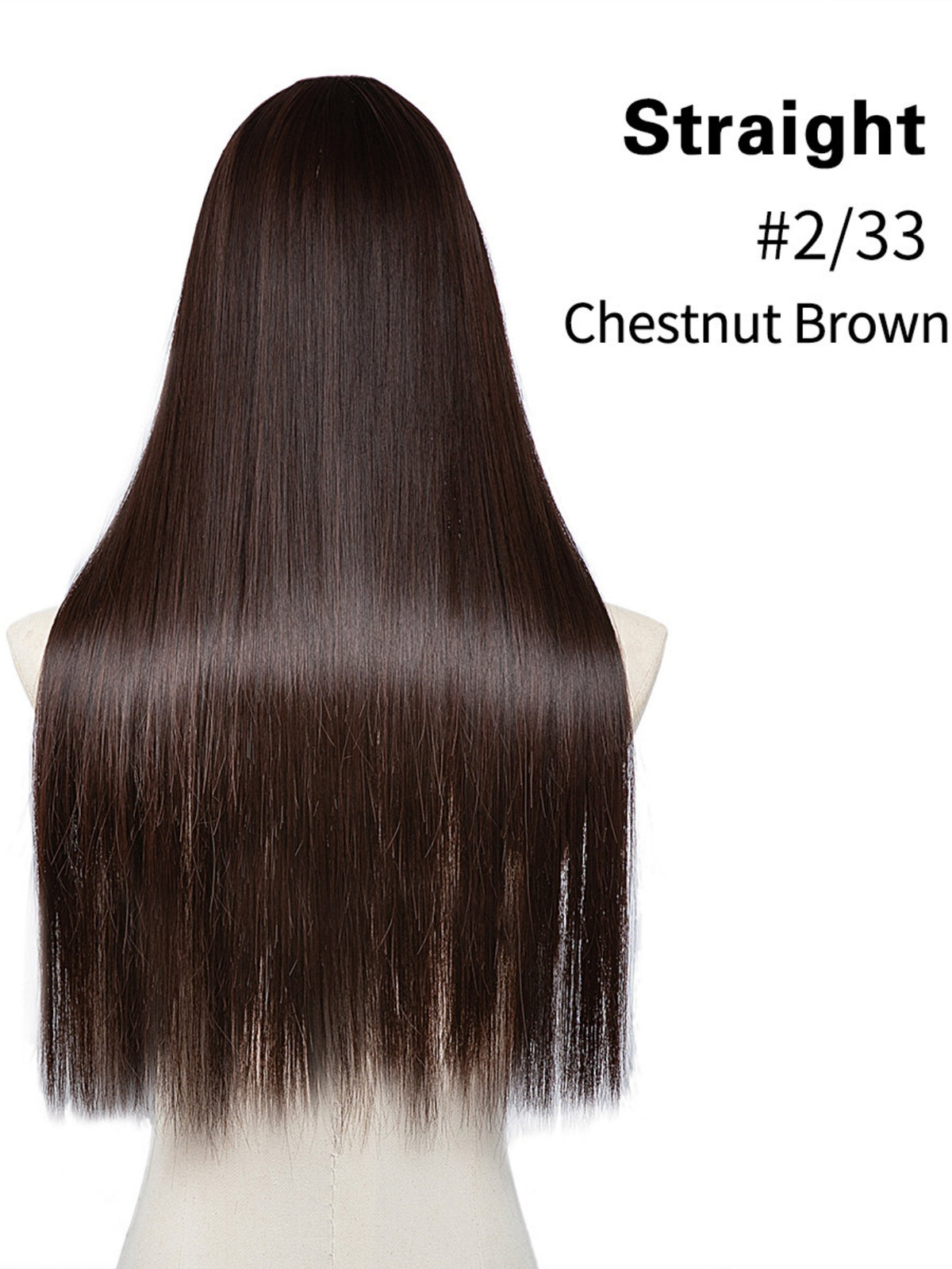 U-shaped Half-head Wig With Seamless Hair Extensions, One-piece Long Straight Wig