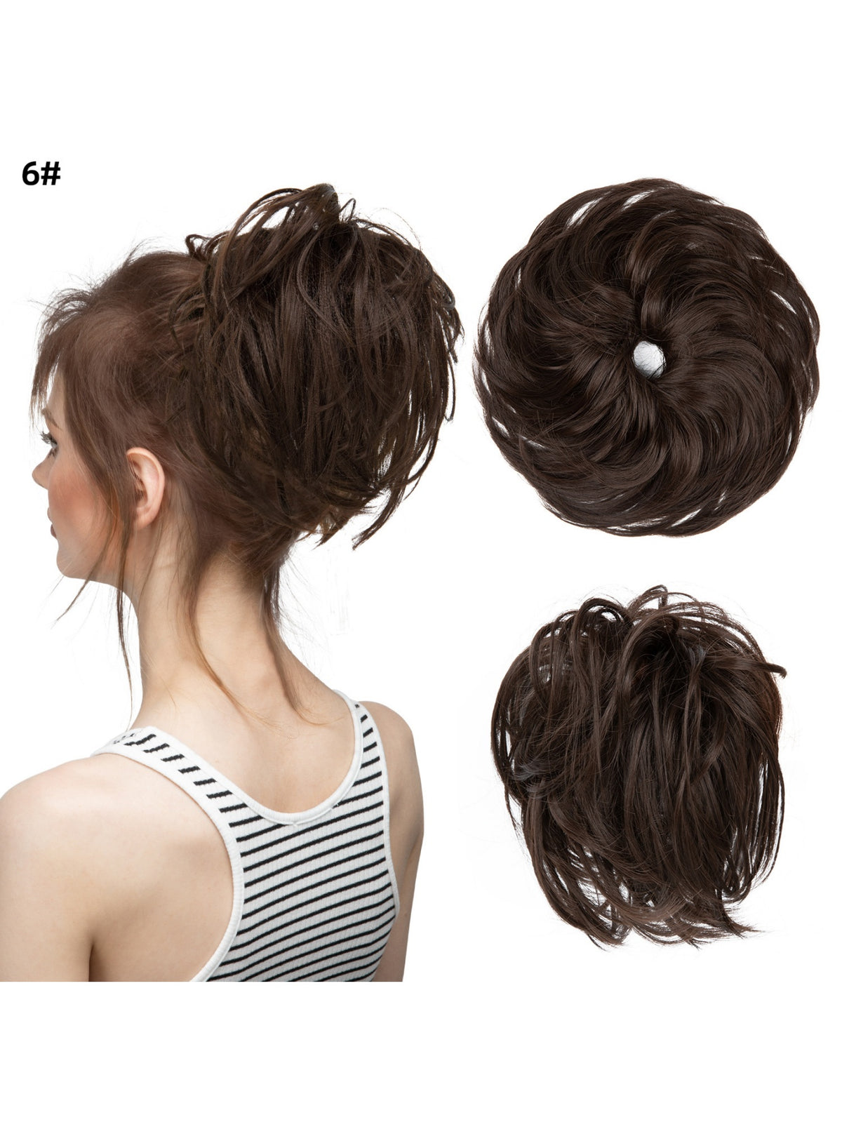 Fluffy Long Beard Curly Hair Updo Wig