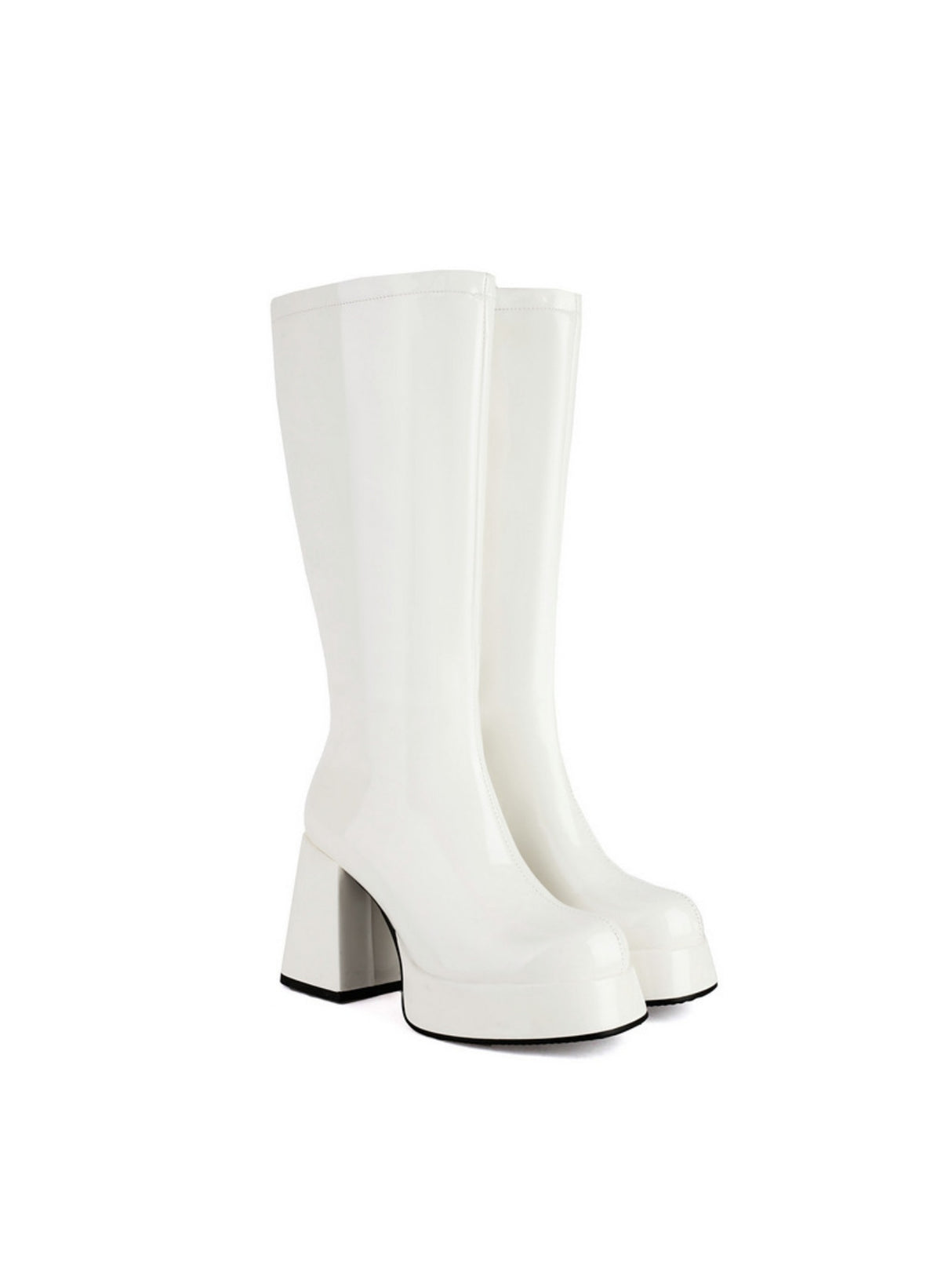 Colorful Platform High-heeled Fashion Mid-calf Boots