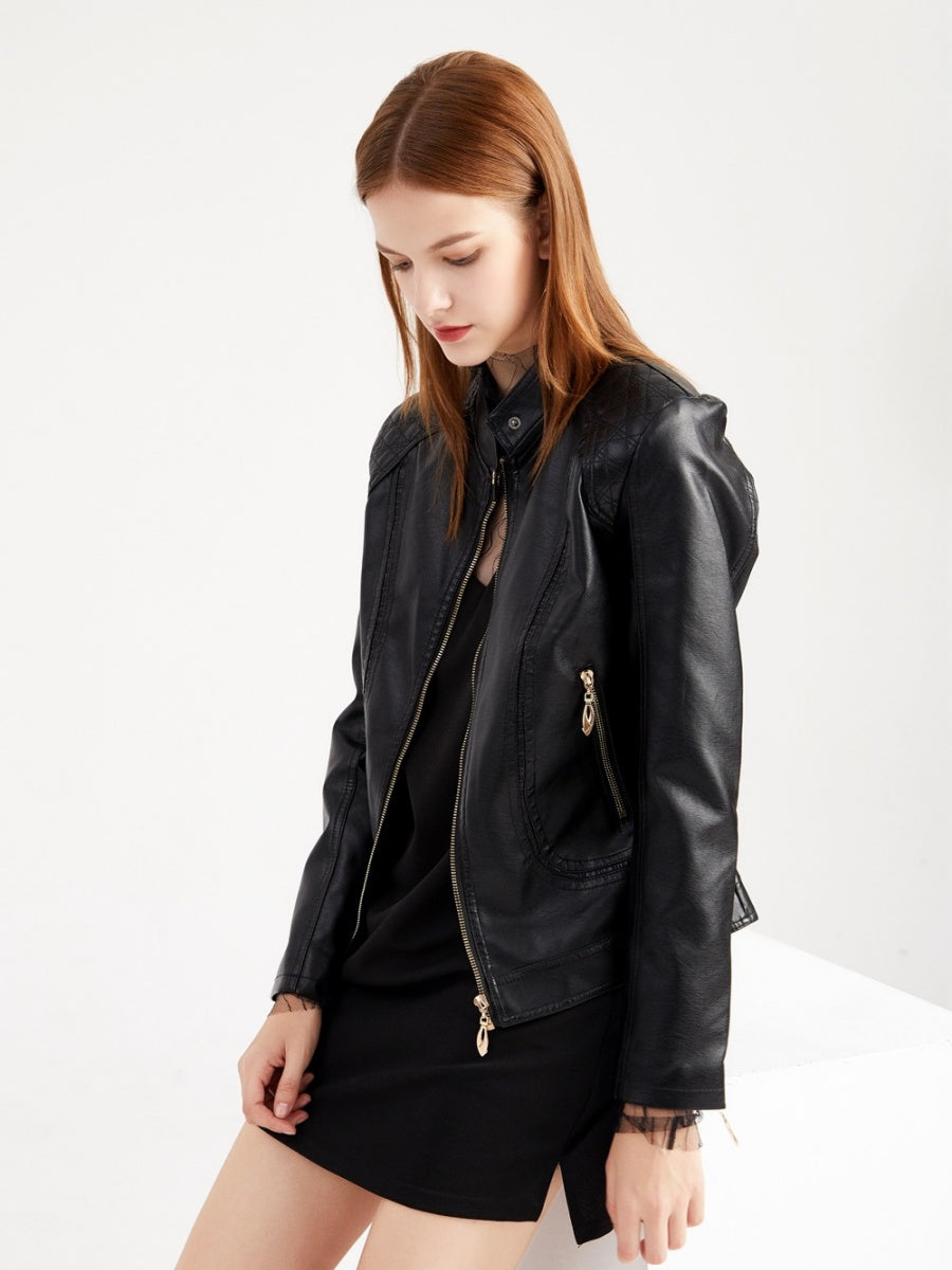 Street Cool Loose Studs Leather Jacket