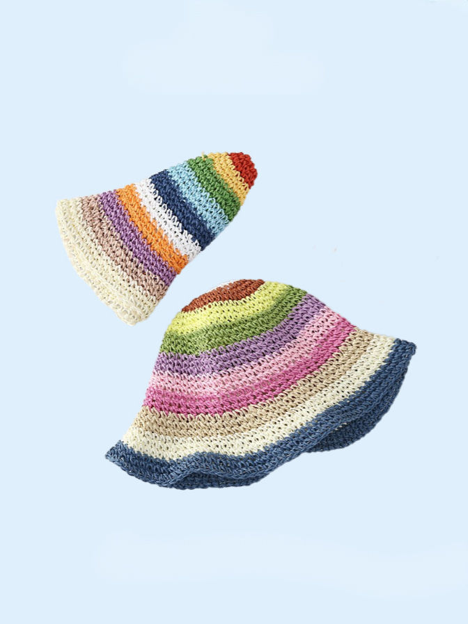 Rainbow Woven Straw Hat