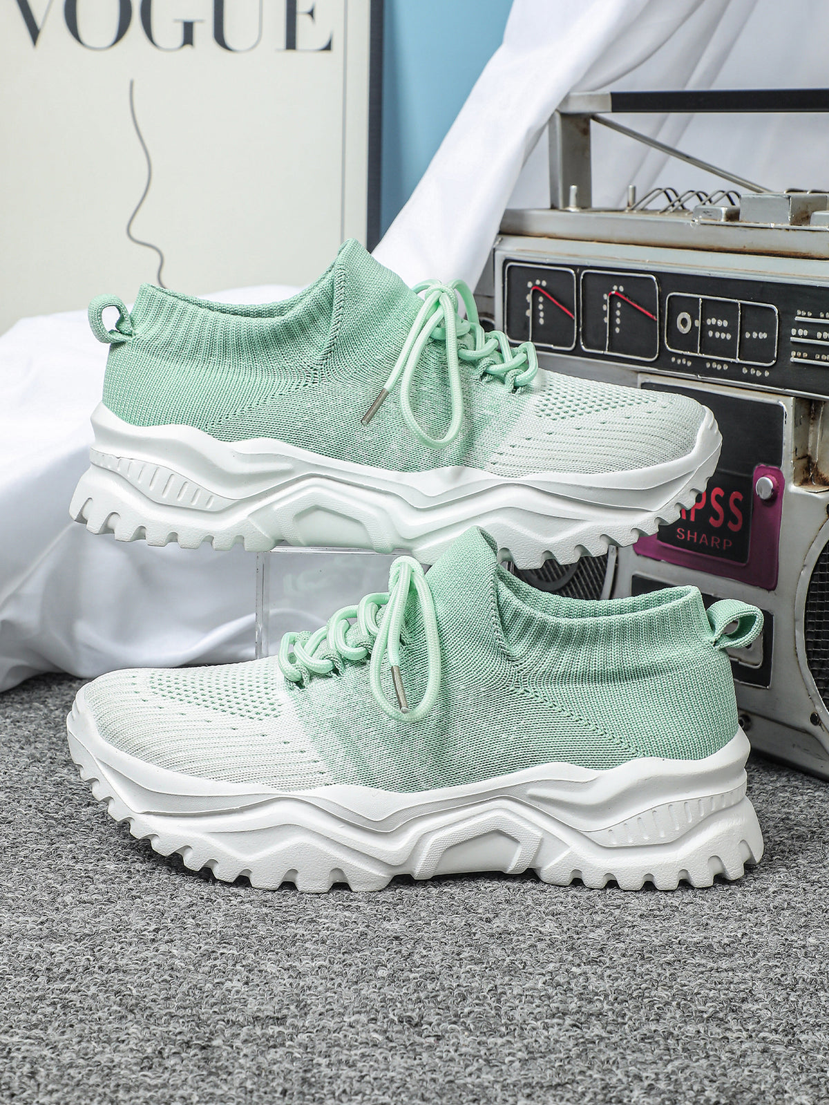 Color-blocked Unisex Casual Sneakers