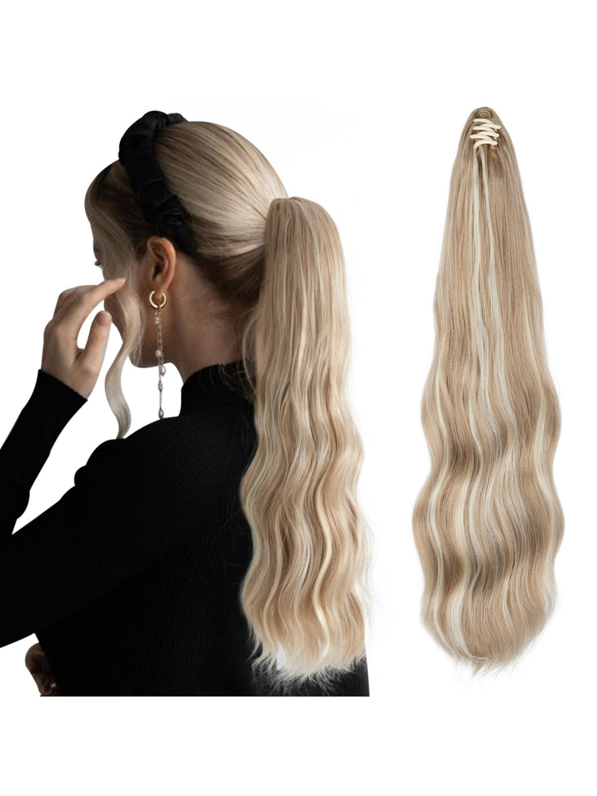 Big Wavy Ponytail Hair Extension Wig