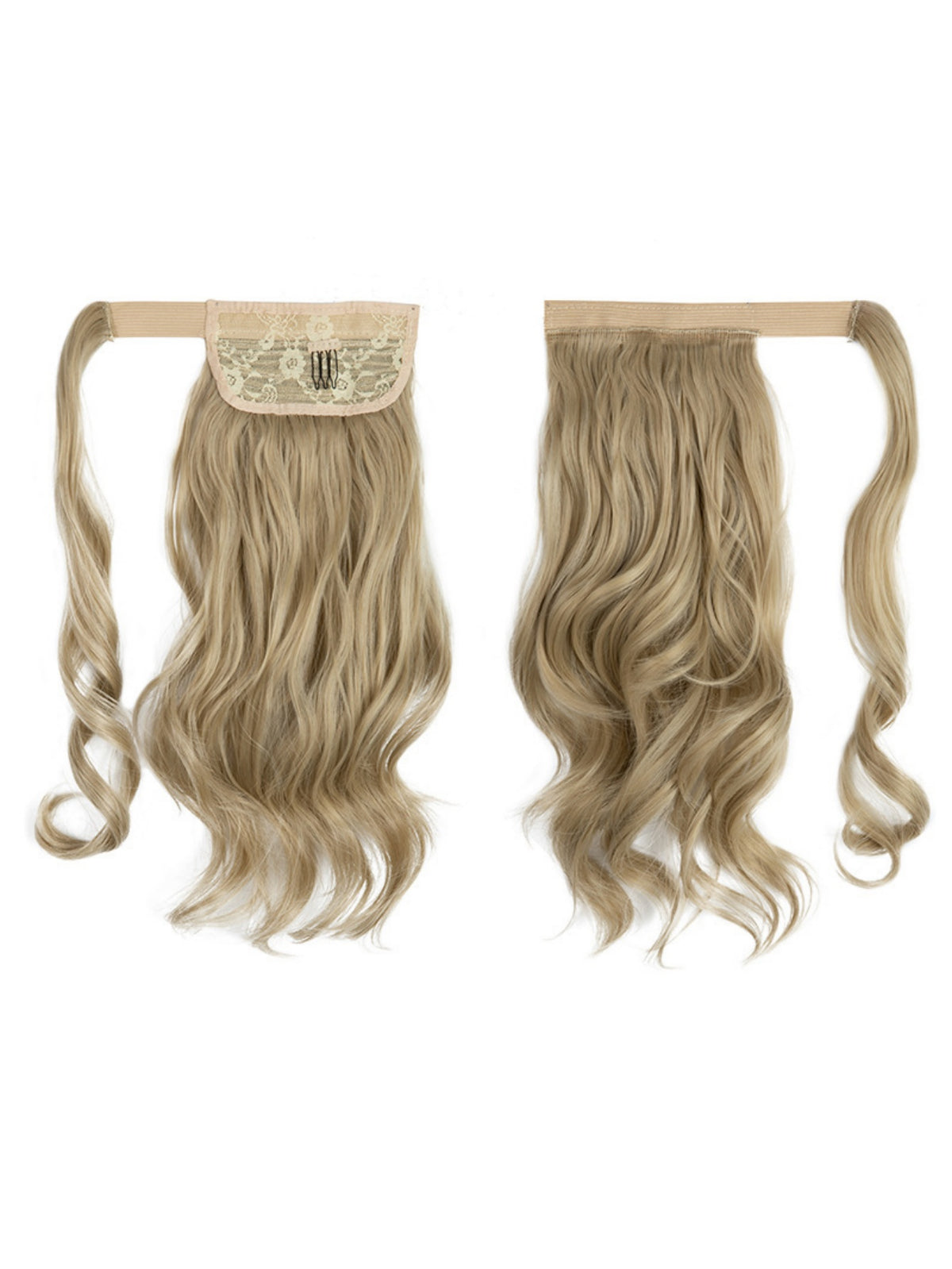Long, Wavy, Natural Curl Wig With Wrap-around Design