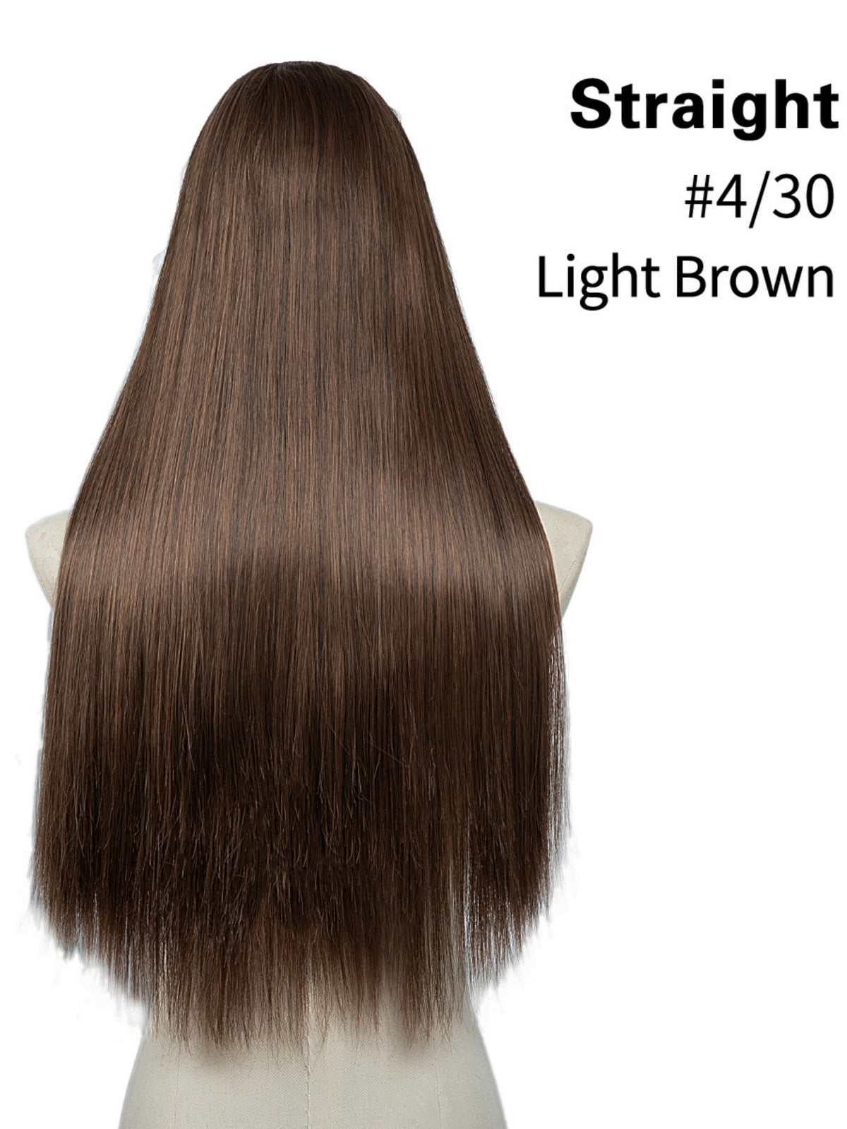 U-shaped Half-head Wig With Seamless Hair Extensions, One-piece Long Straight Wig