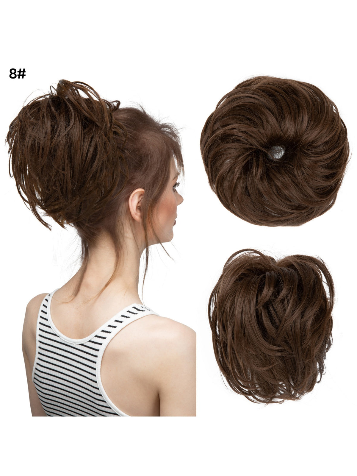 Fluffy Long Beard Curly Hair Updo Wig