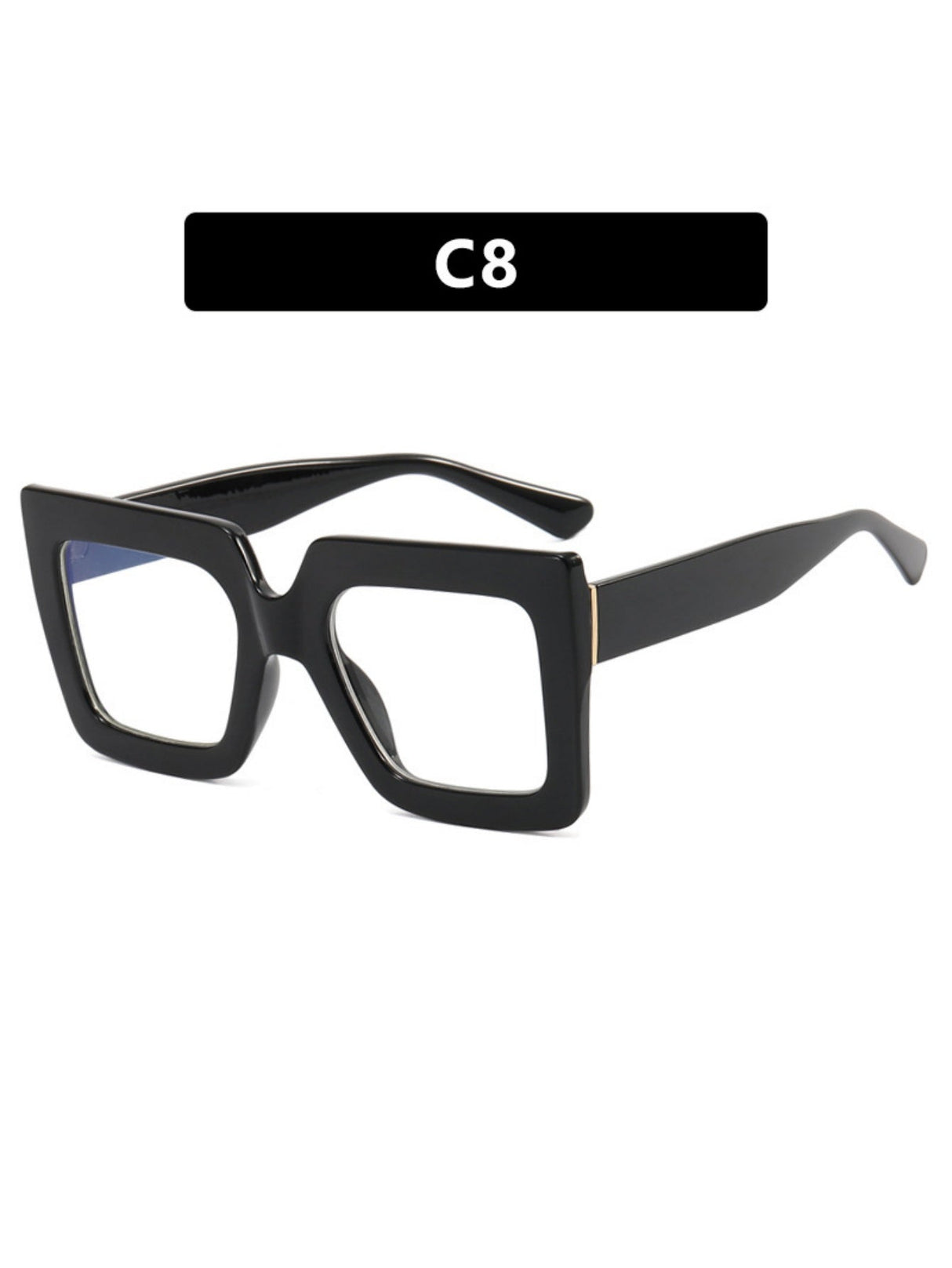 Farbblockierte, quadratische, übergroße, stylische Brille