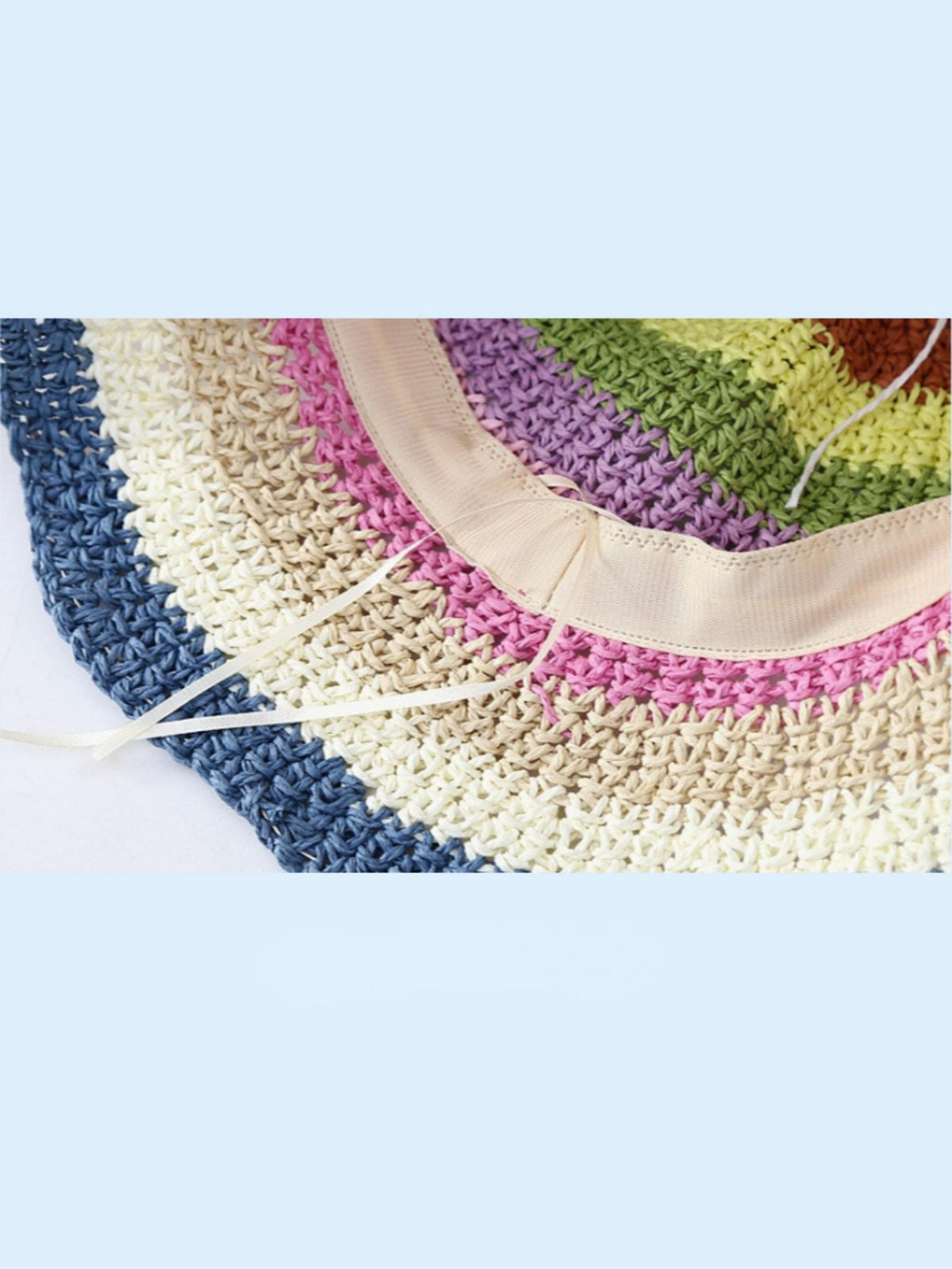 Rainbow Woven Straw Hat