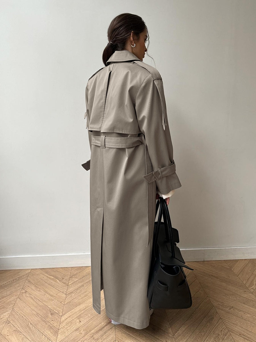 Pure Cotton Retro Loose Belted Trench Coat